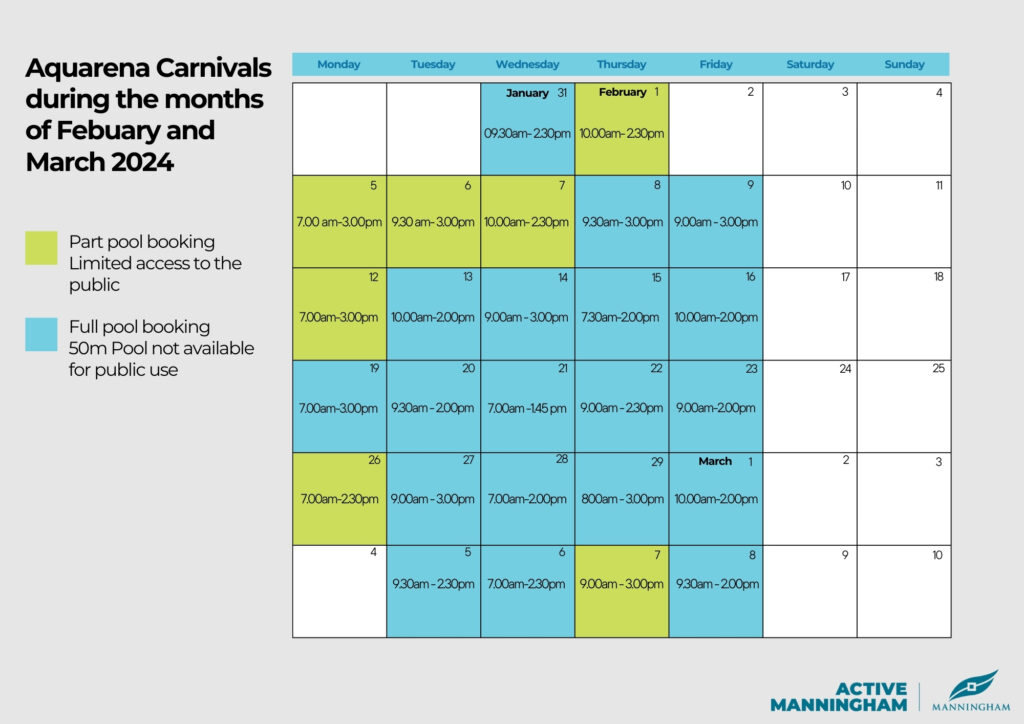 TIMETABLE FOR CARNIVAL